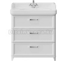 Тумба под раковину без столешницы KERAMA MARAZZI Pompei 80 с 3 ящиками, белая глянцевая