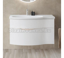 Тумба под раковину без столешницы KERAMA MARAZZI Riva 100, левая подвесная, белая матовая