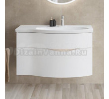 Тумба под раковину без столешницы KERAMA MARAZZI Riva 100, правая подвесная, белая матовая
