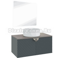 Мебель для ванной комнаты Runo Андорра 85 графит, дуб коньячный, раковина Sole 40