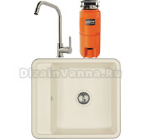 Комплект Мойка AQUATON Беллис 57 жемчуг + Смеситель MEGA City MG- ZRV104 хром + Измельчитель Omoikiri Nagare slim 1250