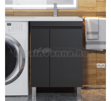 Тумба под раковину без столешницы Uperwood Magenta 60 под стиральную машину, напольная, с дверцами, черная