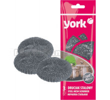 Губка для посуды York 003010 стальная, 3 шт
