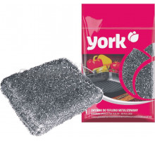 Губка для посуды York 032020 для тефлона, в металлизированной оплетке, 1 шт