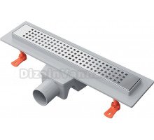 Душевой трап (лоток) EWRIKA 40 см с решеткой Ice, хром