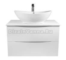 Тумба с раковиной BOND Cube 80 подвесная, белая матовая, с раковиной Oval S55-590