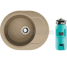 Комплект Мойка Omoikiri Manmaru 62-CA карамель + Измельчитель Nagare slim 1250-AZ azur blue