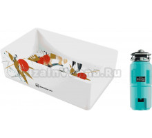 Комплект Мойка Omoikiri Mikura 76-Tokyo white + Измельчитель Nagare slim 1250-AZ azur blue