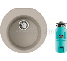 Комплект Мойка Omoikiri Miya 50R-SA бежевая + Измельчитель Nagare slim 1250-AZ azur blue