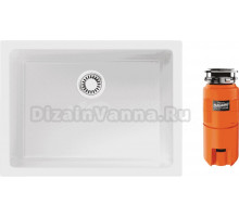Комплект Мойка Omoikiri Okinoshima 61-U/I-WH Glossy белая + Измельчитель Nagare slim 1250