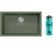 Комплект Мойка Omoikiri Okinoshima 76-U/I-OL olive + Измельчитель Nagare slim 1250-AZ azur blue