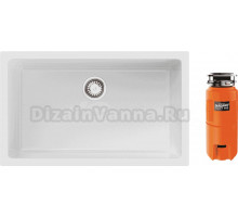 Комплект Мойка Omoikiri Okinoshima 76-U/I-WH Glossy белая + Измельчитель Nagare slim 900