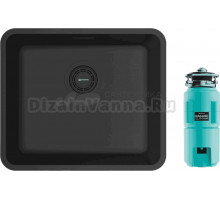 Комплект Мойка Omoikiri Omi 43-U/I Ultra Mini-GB графит + Измельчитель Nagare slim 1250-AZ azur blue