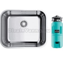 Комплект Мойка Omoikiri Omi 54-U/IF-IN нержавеющая сталь + Измельчитель Nagare slim 1250-AZ azur blue