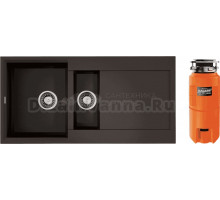 Комплект Мойка Omoikiri Sakaime 100-2-ES espresso + Измельчитель Nagare slim 1250