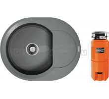 Комплект Мойка Omoikiri Sakaime 60E-GR leningrad grey + Измельчитель Nagare slim 900