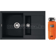 Комплект Мойка Omoikiri Sakaime 78-2-BL черная + Измельчитель Nagare slim 900