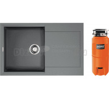 Комплект Мойка Omoikiri Sakaime 79-GR leningrad grey + Измельчитель Nagare slim 1250
