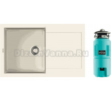 Комплект Мойка Omoikiri Sakaime 79-WH белая + Измельчитель Nagare slim 1250-AZ azur blue