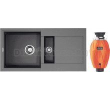 Комплект Мойка Omoikiri Sakaime 86-2-GR leningrad grey + Измельчитель Nagare 750