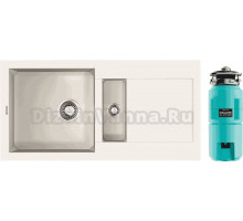 Комплект Мойка Omoikiri Sakaime 86-2-WH белая + Измельчитель Nagare slim 1250-AZ azur blue