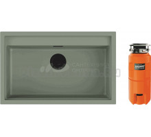 Комплект Мойка Omoikiri Sintesi 79-WG wind green + Измельчитель Nagare slim 1250