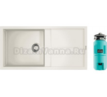 Комплект Мойка Omoikiri Sumi 100 белая + Измельчитель Nagare slim 1250-AZ azur blue
