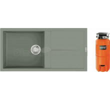 Комплект Мойка Omoikiri Sumi 100A-WG wind green + Измельчитель Nagare slim 1250