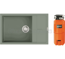 Комплект Мойка Omoikiri Sumi 78A-LB-WG wind green + Измельчитель Nagare slim 900