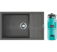 Комплект Мойка Omoikiri Sumi 78-LB платина + Измельчитель Nagare slim 1250-AZ azur blue