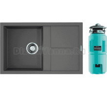 Комплект Мойка Omoikiri Sumi 79 платина + Измельчитель Nagare slim 1250-AZ azur blue