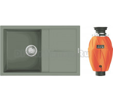 Комплект Мойка Omoikiri Sumi 79A-WG wind green + Измельчитель Nagare 750