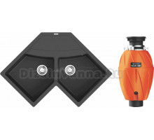 Комплект Мойка Omoikiri Sumi 83C черная + Измельчитель Nagare 1000
