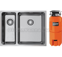 Комплект Мойка Omoikiri TADZAVA 58-2-U/IF R + Измельчитель Nagare slim 1250
