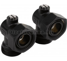 Узел нижнего подключения Royal Thermo 3/4x3/4 евроконус, угловой, черный