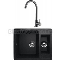 Комплект Мойка Ulgran U-106 -308 черная + Смеситель РМС Sus124pvd 017F черный