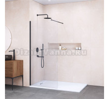 Душевая перегородка RGW Walk In WA-010B 120x195 см, профиль матовый черный, стекло прозрачное