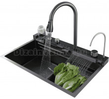 Мойка кухонная Ceruttispa Gloria II nano black, черная