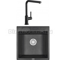 Комплект Мойка Granula 5102, черный + Смеситель Kludi L-ine S 408033975 черный