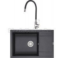 Комплект Мойка Granula 7805, черный + Смеситель Ledeme Rainbow L74004-2 черный