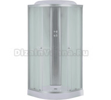 Душевая кабина EvaGold F101WS 100х100 см, четверть круга, низкий поддон, матовый хром, белая задняя стенка