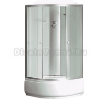 Душевая кабина EvaGold F902WS 90х90 см, четверть круга, высокий поддон, матовый хром, белая задняя стенка