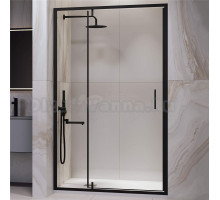 Душевая дверь в нишу RGW Leipzig LE-103B 110 см, профиль матовый черный, стекло прозрачное