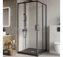 Душевой уголок BelBagno Luce A-2-90-C-NERO 90x90, профиль матовый черный, стекло прозрачное