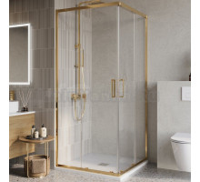 Душевой уголок BelBagno Luce A-2-90-C-ORO 90x90, профиль золото, стекло прозрачное