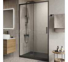 Душевая дверь в нишу BelBagno Luce BF-1-120-C-NERO профиль матовый черный, стекло прозрачное