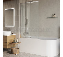 Шторка на ванну BelBagno Luce VF-11-80/145-C-Cr профиль хром, стекло прозрачное