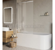 Шторка на ванну BelBagno Luce VF-11-90/145-P-Cr профиль хром, стекло рифленое