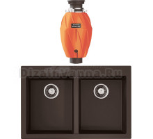 Комплект Мойка Omoikiri Bosen 80-2-DC темный шоколад + Измельчитель Nagare 750