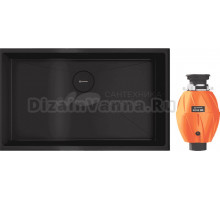 Комплект Мойка Omoikiri Taki 74-U/IF-GB графит + Измельчитель Nagare 500